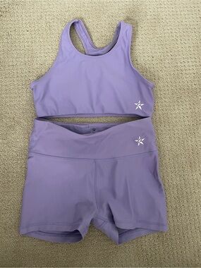 Girls' purple Rebel Athletic set